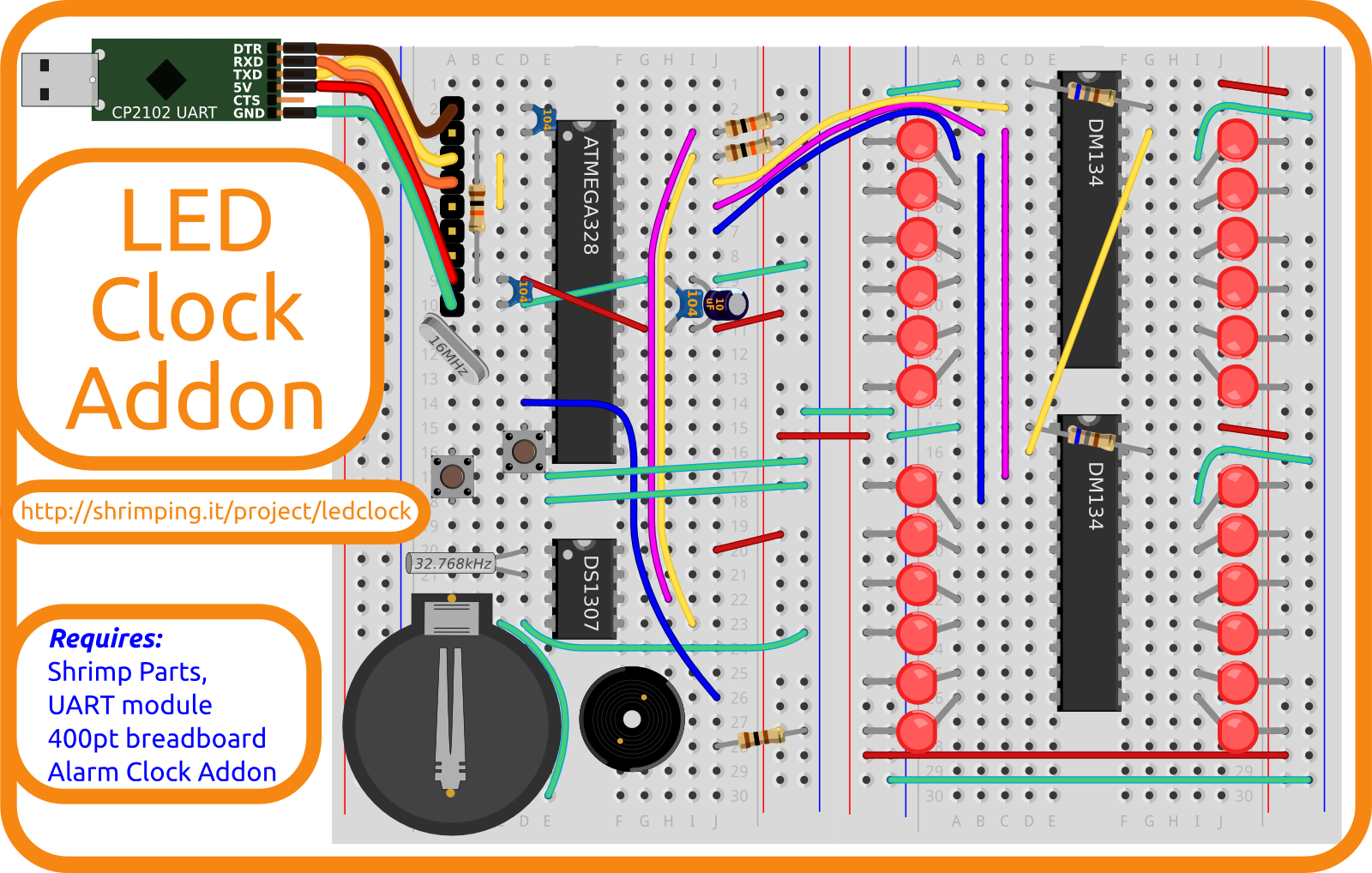 Build diagram for LED Clock